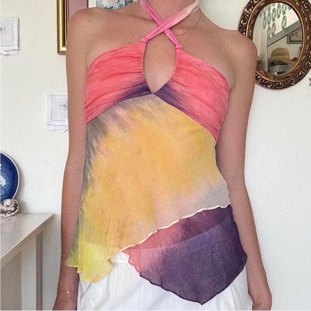 BCBGMaxAzria Silk Halter
